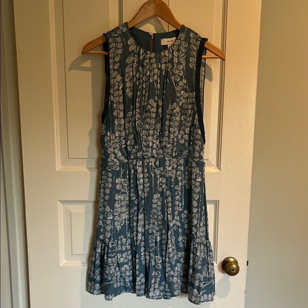 Reiss Blue Pleated Tiered Sundress